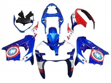 Buy 2000-2001 Kawasaki ZX9R Motorcycle Fairings - Blue Red Captain America Star UK