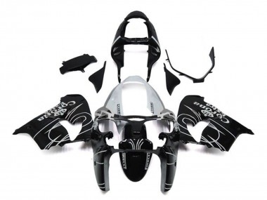 Buy 2002-2003 Kawasaki ZX9R Motorcycle Fairings - Glossy Black White Corona Extra UK