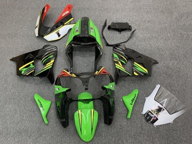 Buy 2002-2003 Kawasaki ZX9R Motorcycle Fairings - Green Black Yellow Orange UK