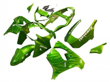 Buy 2002-2003 Kawasaki ZX9R Motorcycle Fairings - Green Flame UK