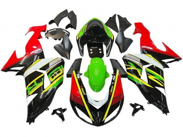 2006-2007 Kawasaki ZX10R Motorcycle Fairings - Red Green Yellow Black UK