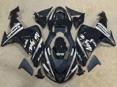 Buy 2006-2007 Kawasaki ZX10R Motorcycle Fairings - Glossy Black White Stripe Elf UK