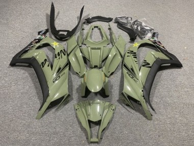 Buy 2011-2015 Kawasaki ZX10R Motorcycle Fairings - Dark Army Green Black Yellow Star UK