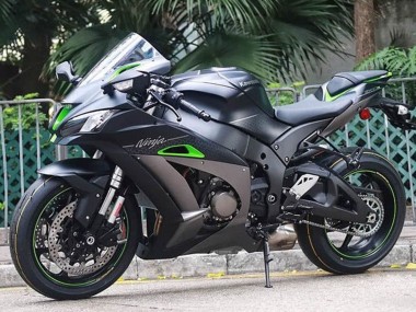Buy 2016-2020 Kawasaki ZX10R Motorcycle Fairings - Matte Black Green Silver UK
