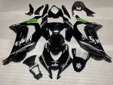 Buy 2016-2020 Kawasaki ZX10R Motorcycle Fairings - Glossy Black White Green Stripe Snow UK