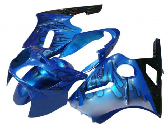 2000-2001 Kawasaki ZX12R Motorcycle Fairings - Blue Black Flame UK
