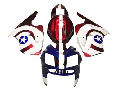 Buy 2000-2001 Kawasaki ZX12R Motorcycle Fairings - Candy Red White Blue Captain America UK