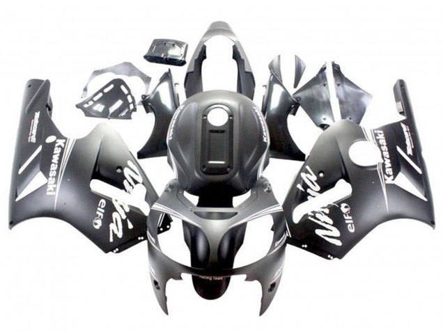 2000-2001 Kawasaki ZX12R Motorcycle Fairings - Matte Black White UK