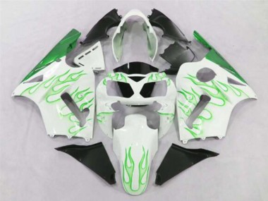 Buy 2002-2006 Kawasaki ZX12R Motorcycle Fairings - White Green Flame UK