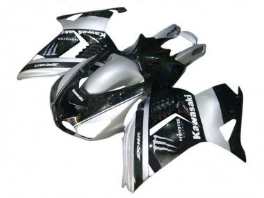 Buy 2006-2011 Kawasaki ZX14R ZZR1400 Motorcycle Fairings - Silver Black Monster UK