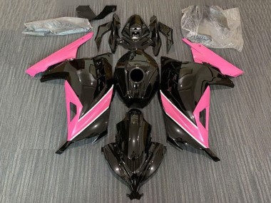 Buy 2013-2017 Kawasaki EX300 Motorcycle Fairings - Glossy Black Pink White Stripe UK