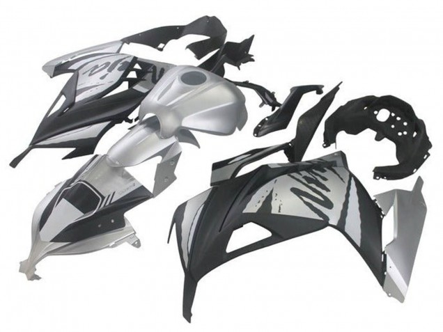 2013-2017 Kawasaki EX300 Motorcycle Fairings - Silver Black UK