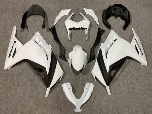 2013-2017 Kawasaki EX300 Motorcycle Fairings - Pearl White Black UK