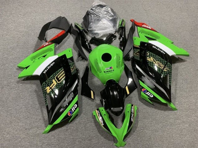 2013-2017 Kawasaki EX300 Motorcycle Fairings - Green White Black Red Elf UK