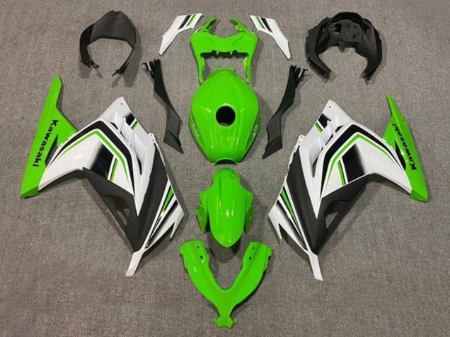 2013-2017 Kawasaki EX300 Motorcycle Fairings - Green White Black Stripe UK