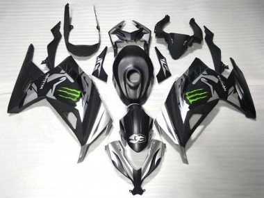 Buy 2013-2024 Kawasaki EX300 Motorcycle Fairings - Matte Black Silver Green Monster UK