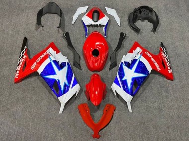 Buy 2013-2017 Kawasaki EX300 Motorcycle Fairings - White Red Blue Star Captain America UK