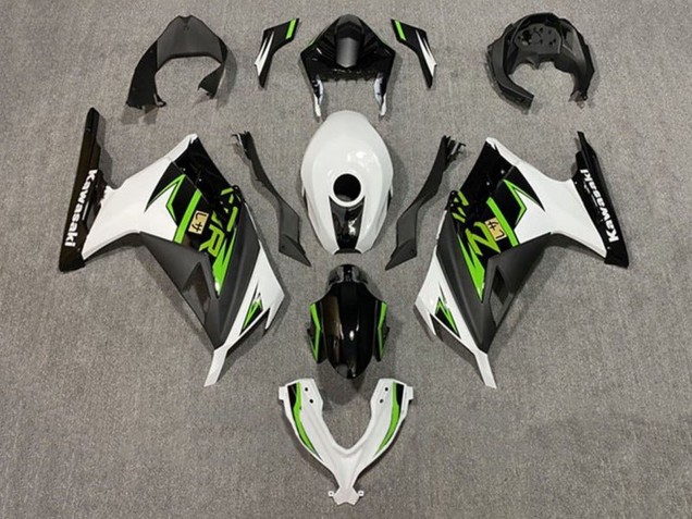 2013-2017 Kawasaki EX300 Motorcycle Fairings - White Green Black UK