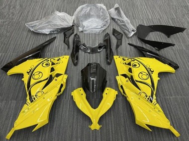 Buy 2013-2017 Kawasaki EX300 Motorcycle Fairings - Yellow Black Circles UK