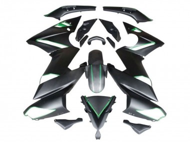 Buy 2009-2011 Kawasaki Ninja 650 EX650 Motorcycle Fairings - Matte Black Green Stripe UK