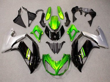 Buy 2012-2014 Kawasaki Ninja ER6F Motorcycle Fairings - Green Black Silver UK