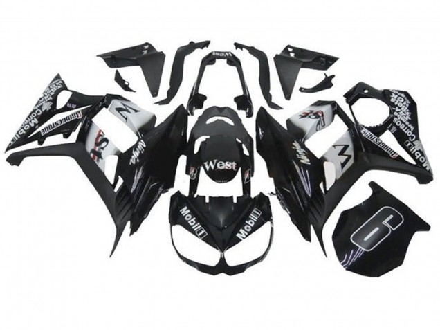 2010-2018 Kawasaki Z1000SX Motorcycle Fairings - Glossy Black White Mobil West UK
