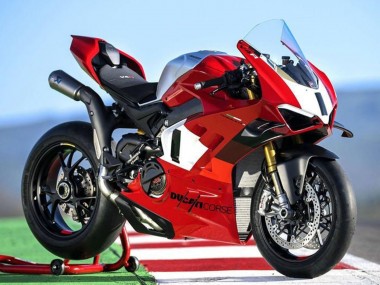 Buy 2022-2024 Ducati Panigale V4 V4S Motorcycle Fairings - Silver White Red Corse UK