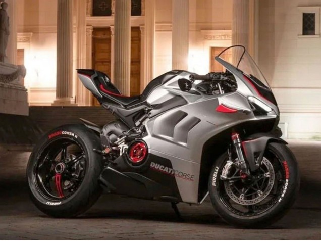 2020-2021 Ducati Panigale V4 V4S Motorcycle Fairings - Silver Red Black UK