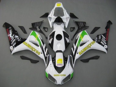 Buy 2006-2007 Honda CBR1000RR Motorcycle Fairings - White Green Yellow Glossy Black Hannspree UK