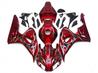 Buy 2006-2007 Honda CBR1000RR Motorcycle Fairings - Red Silver Tribal UK