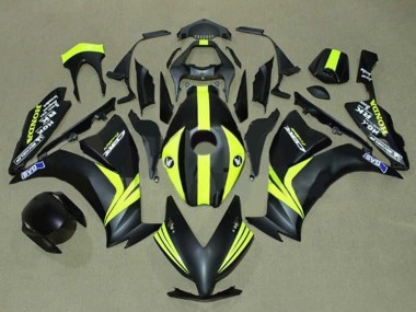 Buy 2012-2016 Honda CBR1000RR Motorcycle Fairings - Matte Black Yellow Stripe UK