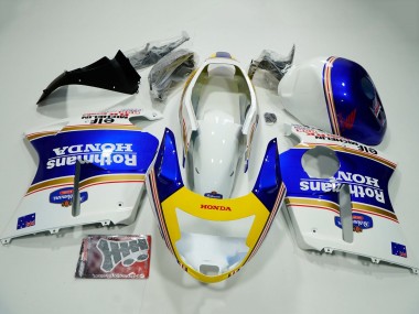 Buy 1996-2007 Honda CBR1100XX Blackbird Motorcycle Fairings - White Blue Yellow Rothmans UK