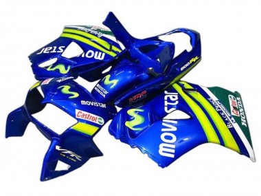 Buy 1998-2001 Honda VFR 800 Motorcycle Fairings - Blue Green White MoviStar Castrol HRC Black Prince UK