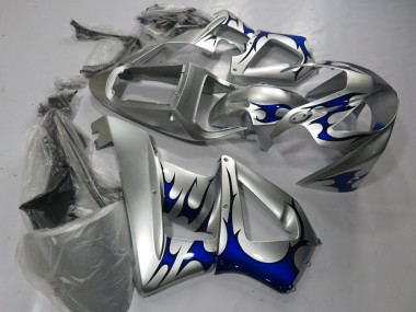 Buy 2000-2001 Honda CBR900RR 929 Motorcycle Fairings - Silver Blue Tribal UK