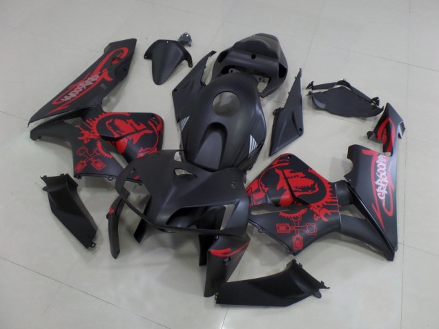 2005-2006 Honda CBR600RR Motorcycle Fairings - Matte Black Matte Red Gear UK