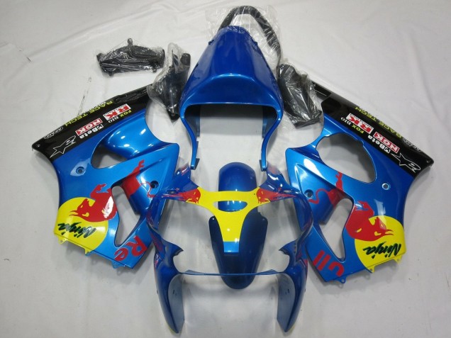 2000-2002 Kawasaki ZX6R Motorcycle Fairings - Blue Yellow Black Red Bull UK