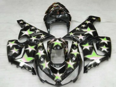 Buy 2005-2006 Kawasaki ZX6R Motorcycle Fairings - Black Green Star UK