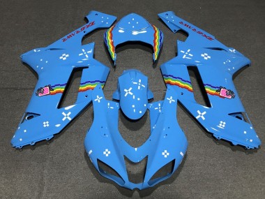 Buy 2007-2008 Kawasaki ZX6R Motorcycle Fairings - Light Blue Rainbow UK