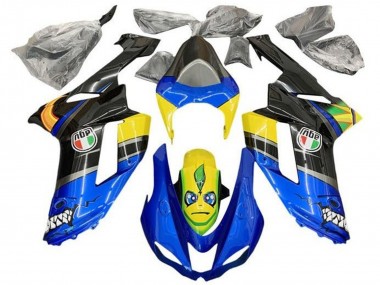 Buy 2007-2008 Kawasaki ZX6R Motorcycle Fairings - Blue Black Yellow Shark UK