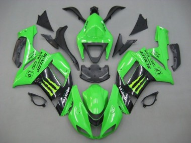 Buy 2007-2008 Kawasaki ZX6R Motorcycle Fairings - Green Black Monster Energy UK