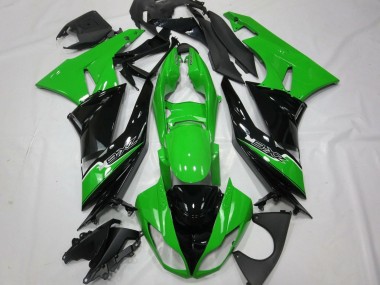 Buy 2009-2012 Kawasaki ZX6R Motorcycle Fairings - Green Glossy Black White UK