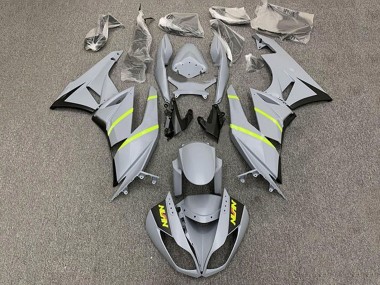 Buy 2009-2012 Kawasaki ZX6R Motorcycle Fairings - Grey Yellow Stripe UK