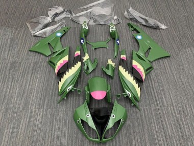 Buy 2009-2012 Kawasaki ZX6R Motorcycle Fairings - Yellow Pink Matte Green Shark UK