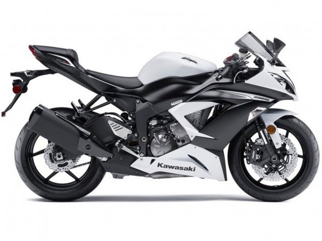 2013-2018 Kawasaki ZX6R Motorcycle Fairings Kit - White Matte Black UK