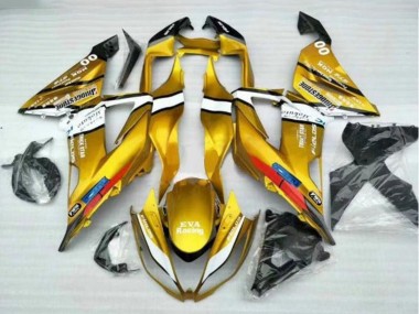 Buy 2013-2018 Kawasaki ZX6R Motorcycle Fairings - Gold White Black UK