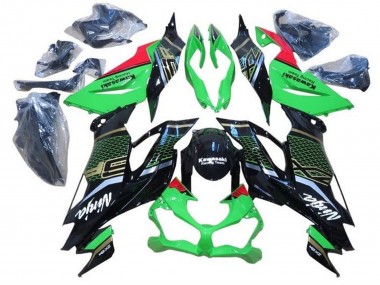 Buy 2019-2022 Kawasaki ZX6R Motorcycle Fairings - Green Red Glossy Black Honeycomb UK