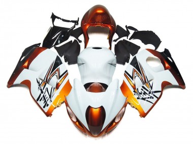 Buy 1996-2007 Suzuki GSXR 1300 Hayabusa Motorcycle Fairings - White Orange Black UK