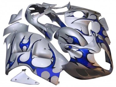 Buy 1996-2007 Suzuki GSXR 1300 Hayabusa Motorcycle Fairings - Silver Blue Tribal UK