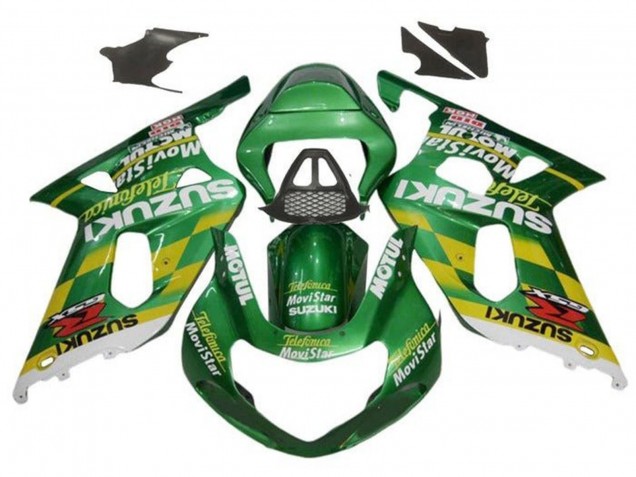2000-2002 Suzuki GSXR1000 Motorcycle Fairings - Green Yellow White Motul UK
