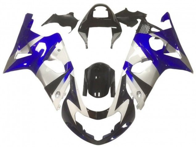 2000-2002 Suzuki GSXR1000 Motorcycle Fairings - Silver Blue Glossy Black UK